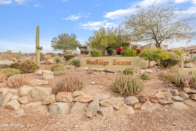 view of community sign