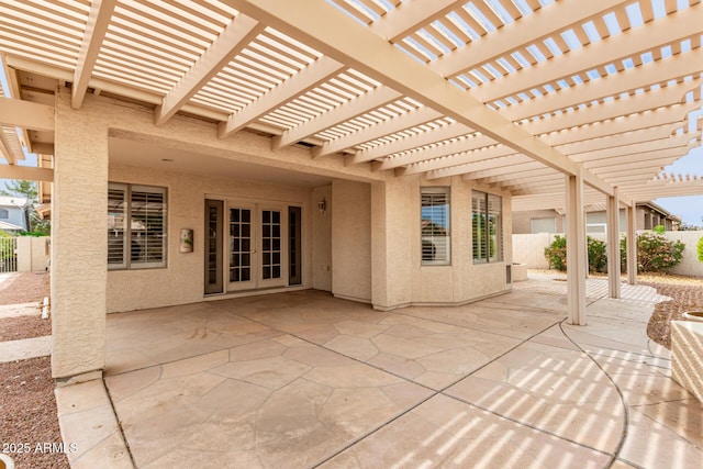 24907 S Lakestar Dr, Sun Lakes, AZ 85248 - view of patio / terrace featuring a pergola and french doors