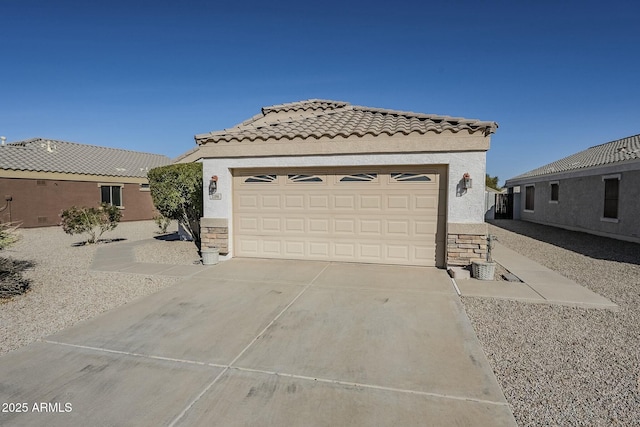 view of front of house with a garage