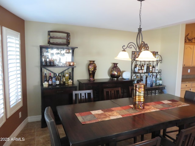 view of tiled dining area