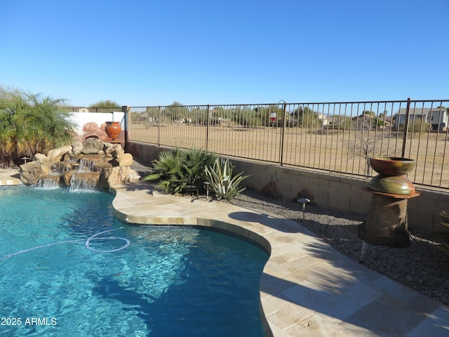 view of pool featuring pool water feature