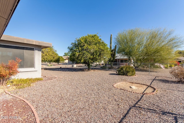 view of yard featuring fence