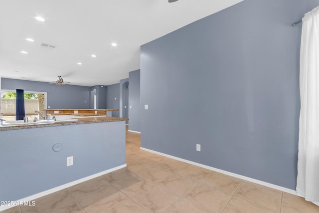 11630 W Jefferson St, Avondale, AZ 85323 - kitchen featuring ceiling fan, recessed lighting, and light tile patterned floors