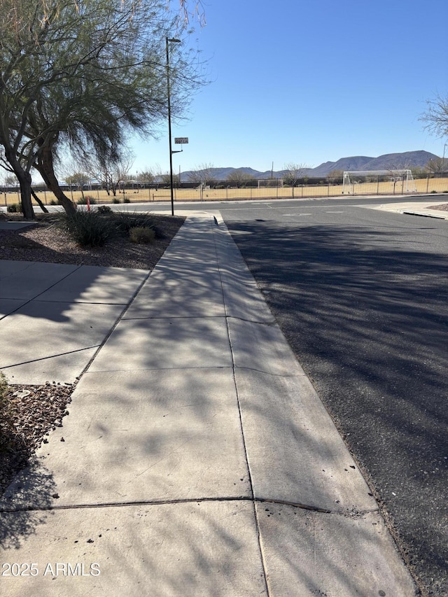 view of road with a mountain view