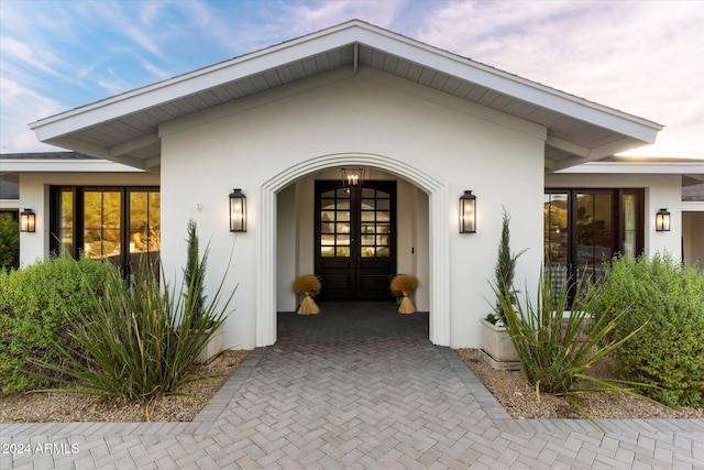 doorway to property with french doors