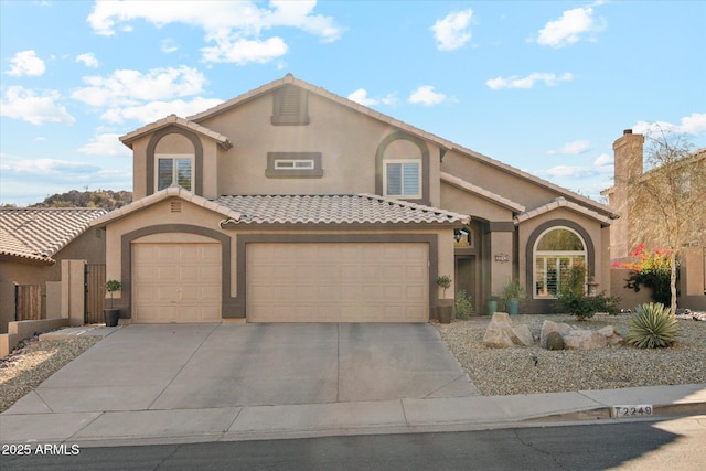 view of front of house with a garage