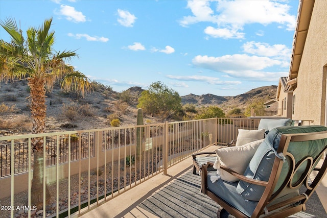 balcony with a mountain view