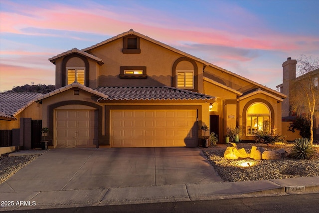 view of front of house featuring a garage