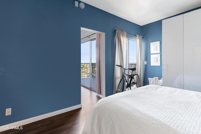 805 N 4th Ave Unit 701, Phoenix, AZ 85003 - bedroom with wood finished floors, access to exterior, and a closet