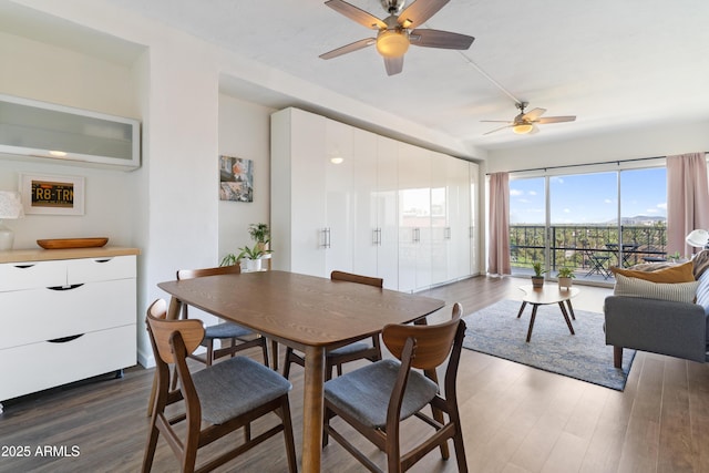 805 N 4th Ave Unit 701, Phoenix, AZ 85003 - dining space with ceiling fan and dark wood-type flooring
