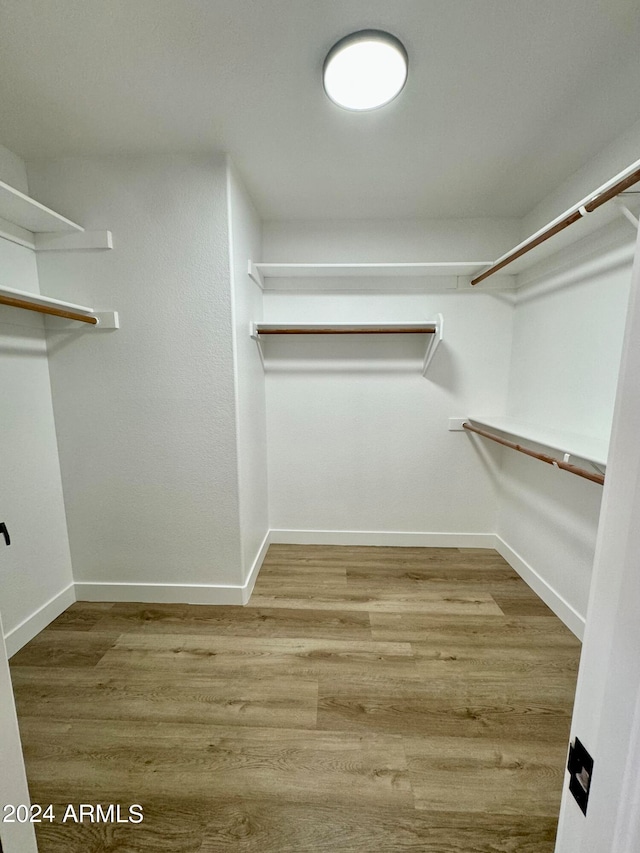 spacious closet featuring wood finished floors