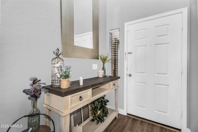 32881 N Hidden Canyon Dr, San Tan Valley, AZ 85144 - entryway with baseboards and dark wood-style flooring