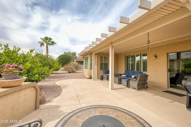 view of patio with outdoor lounge area