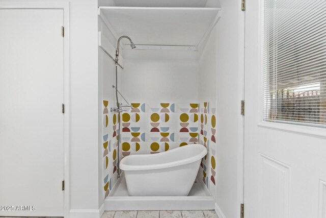 bathroom featuring a washtub