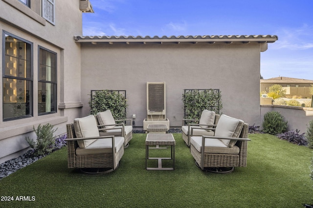 view of patio with an outdoor hangout area