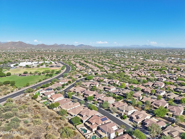 bird's eye view featuring a mountain view