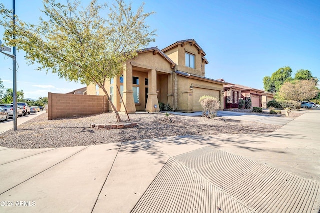 view of front of house with a garage