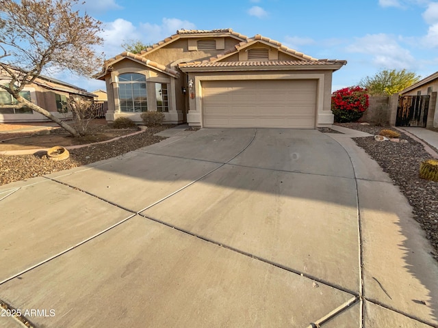 view of front facade with a garage