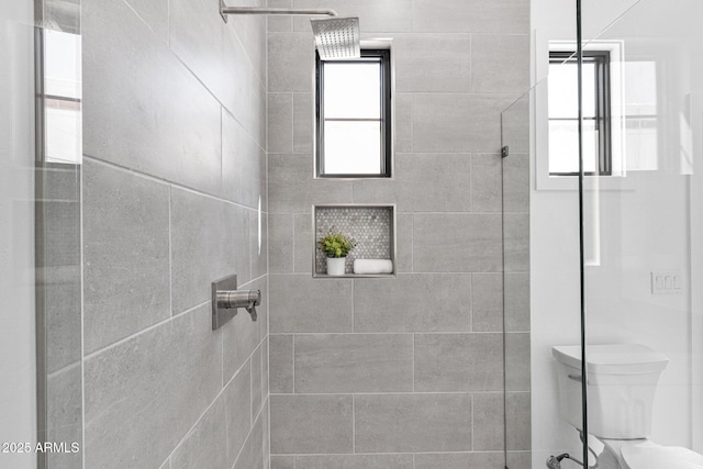 bathroom featuring a stall shower