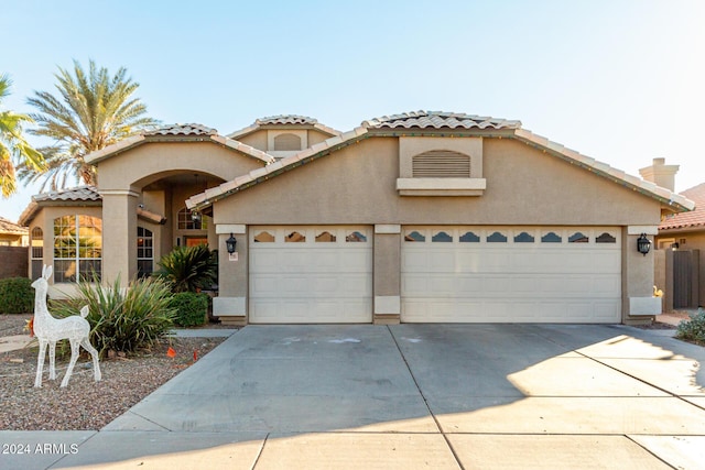 view of front facade with a garage