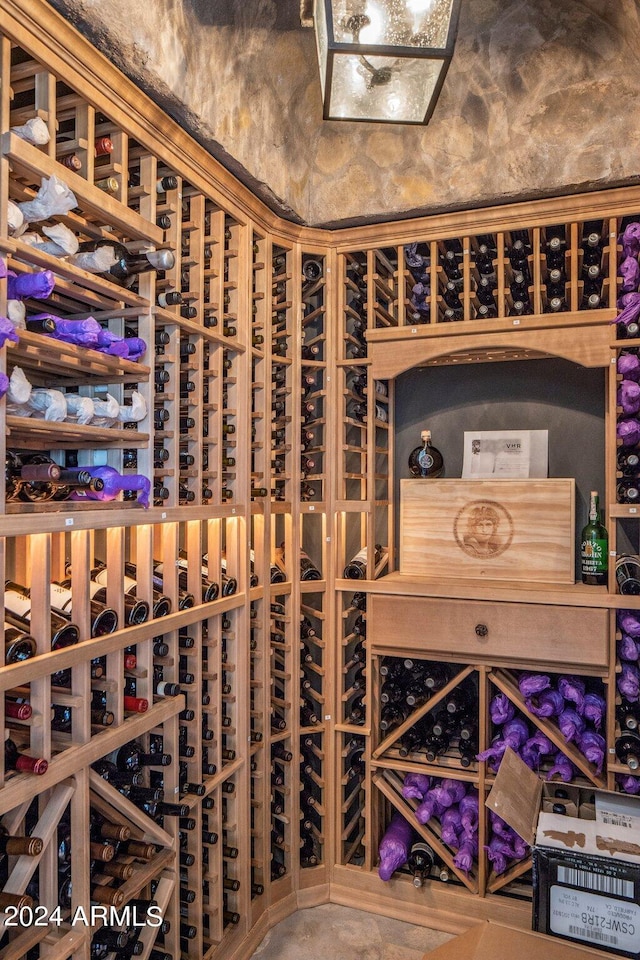 view of wine cellar