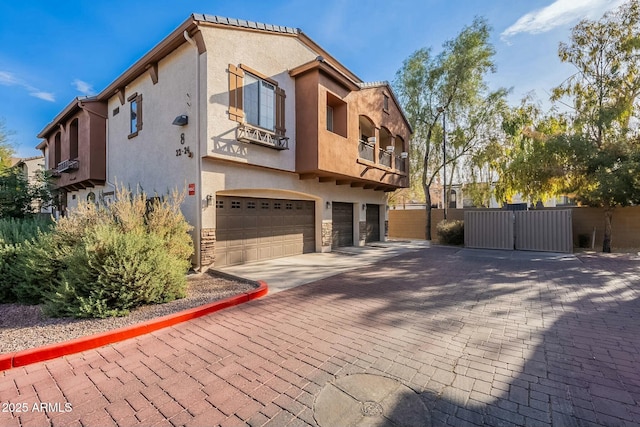 view of home's exterior with a garage