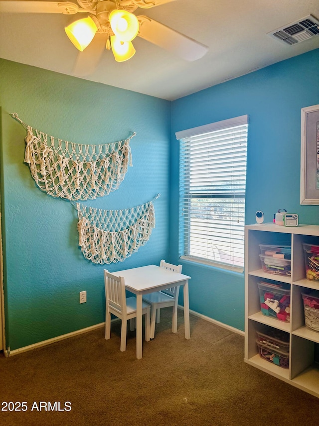 491 E Jeanne Ln, San Tan Valley, AZ 85140 - game room featuring carpet, baseboards, and ceiling fan