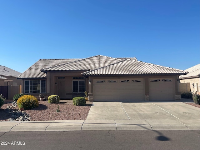 view of front of house with a garage