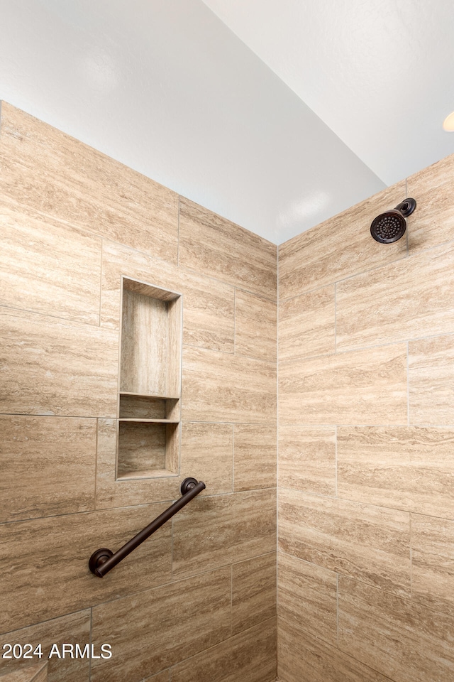 interior details featuring tiled shower