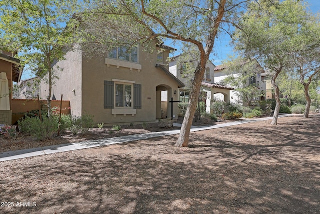 view of front of home with stucco siding