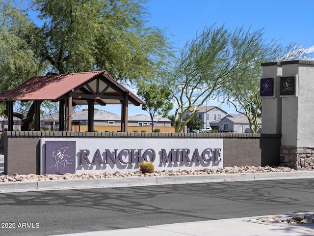 view of community sign