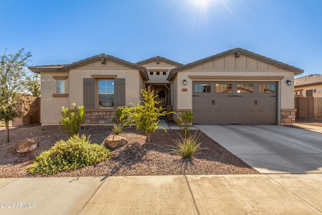 view of front of house with a garage