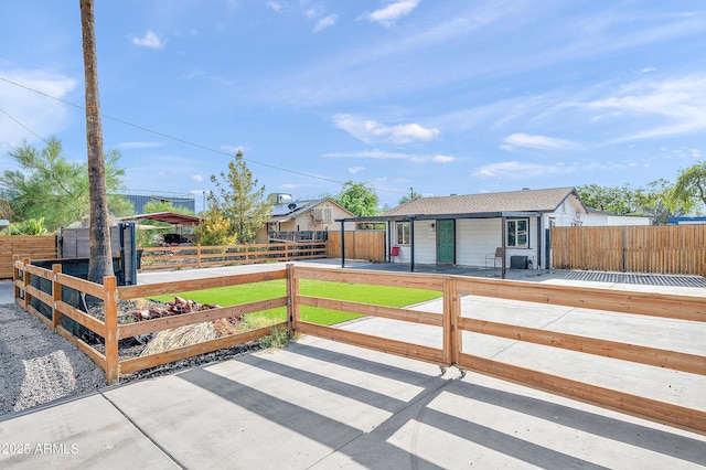 exterior space featuring fence private yard