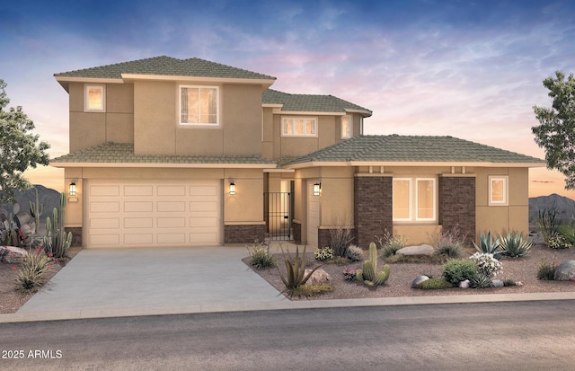 view of front of home with a garage