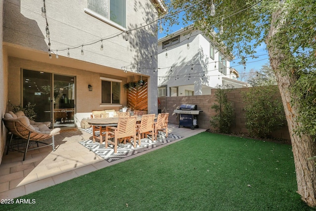 18841 E Pelican Ct, Queen Creek, AZ 85142 - view of patio / terrace featuring a grill and fence