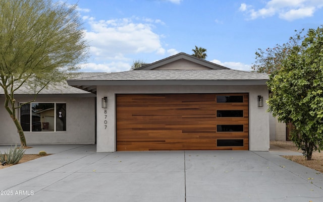 garage with driveway