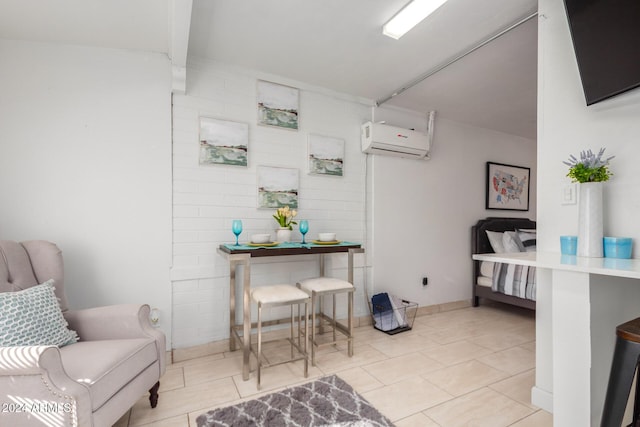 2518 E Campbell Ave, Phoenix, AZ 85016 - living area with a wall mounted air conditioner and light tile patterned floors
