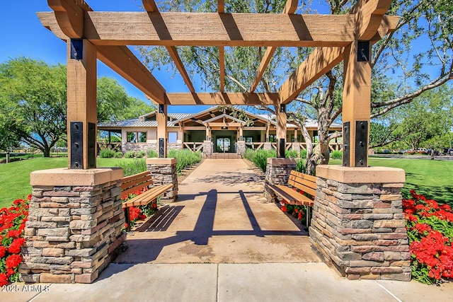 4038 E Wrangler Ct, Gilbert, AZ 85297 - view of patio / terrace featuring a pergola