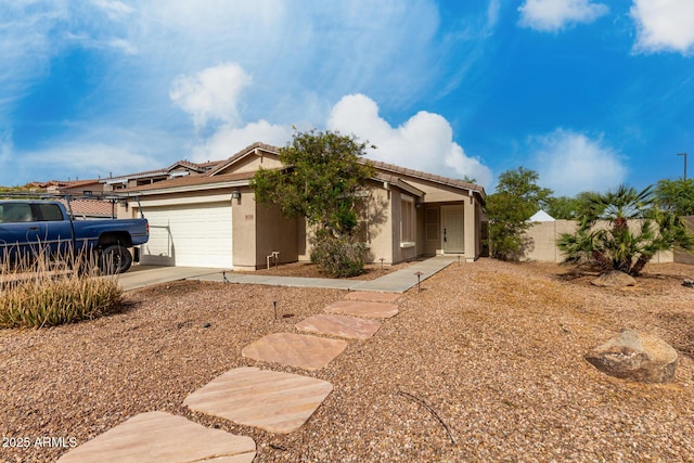 4038 E Wrangler Ct, Gilbert, AZ 85297 - ranch-style home with stucco siding, an attached garage, and a tiled roof