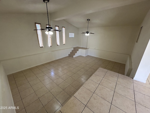 3814 N 55th Dr, Phoenix, AZ 85031 - unfurnished dining area featuring ceiling fan, light tile patterned floors, and baseboards