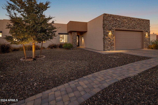 view of front facade with a garage