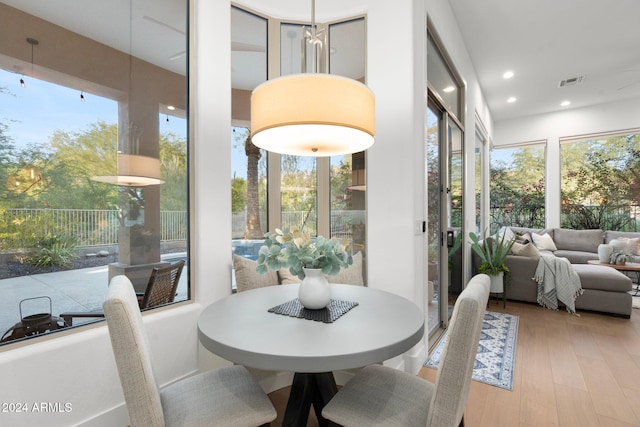 dining room featuring light wood-type flooring