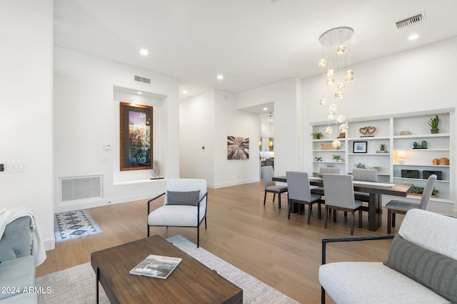 living room featuring light hardwood / wood-style floors