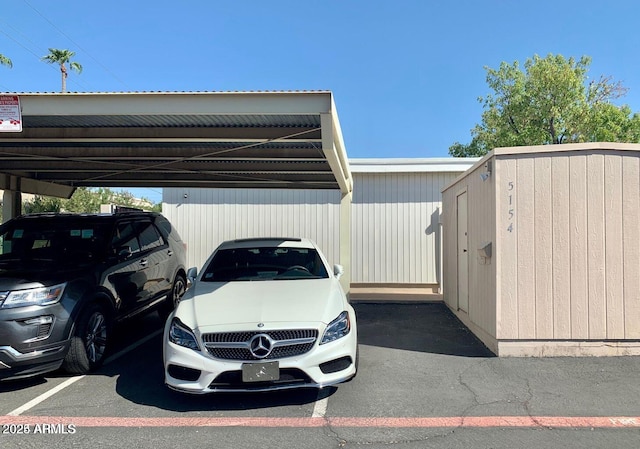 view of car parking with a carport