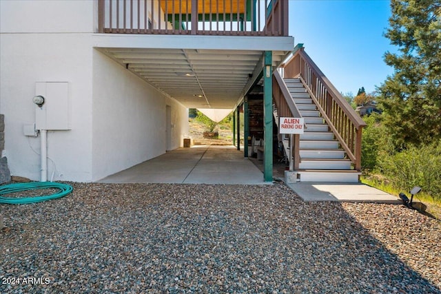 exterior space with stairway