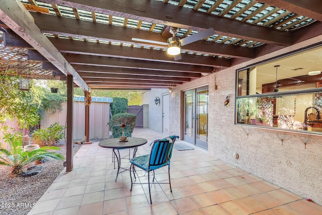 view of patio featuring a pergola