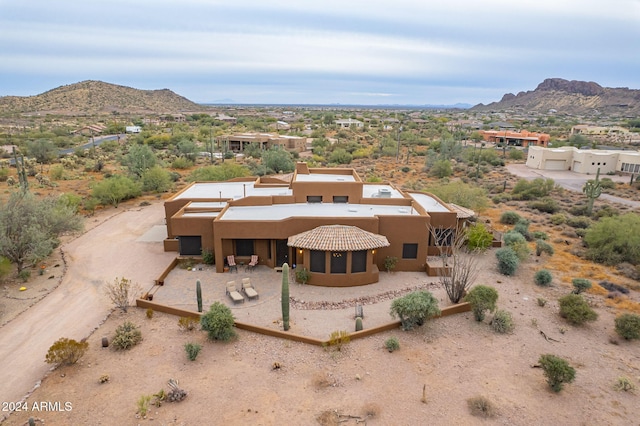 drone / aerial view with a mountain view