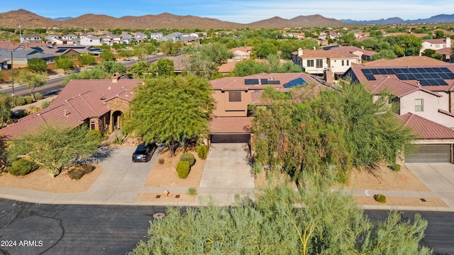 aerial view with a mountain view