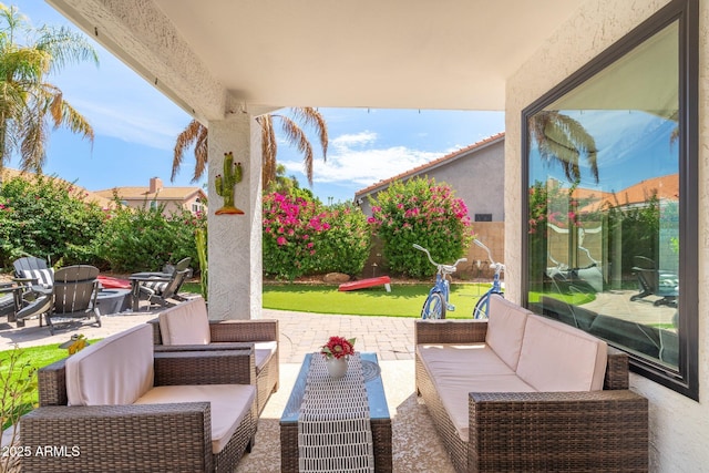 view of patio with outdoor lounge area