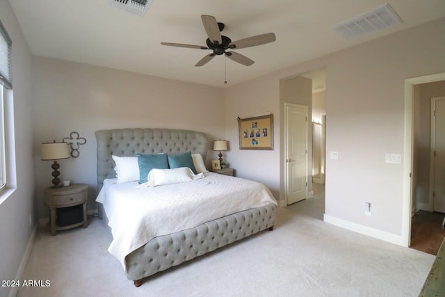 bedroom with carpet and ceiling fan